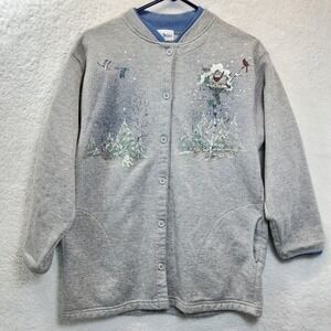 Vintage‎ 80s 90s Womens Button Womens Sweatshirt Medium Winter Cardinals